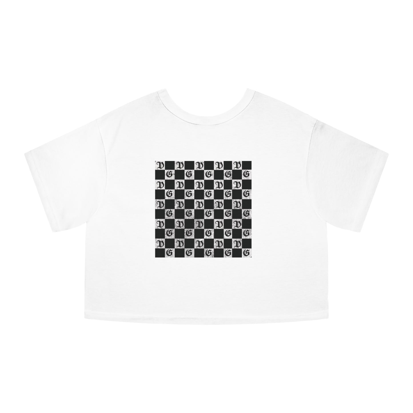 "Damaged Checkers" Cropped T-Shirt