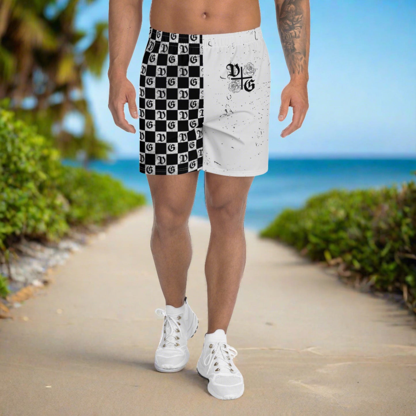 "Damnaged Checkers" Athletic Shorts